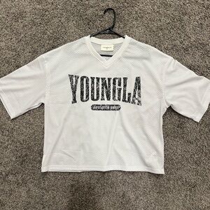 YoungLA  White Mesh Top